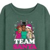 Women's - Barbie - Holidays & Christmas Lightweight French Terry Wide Neck Long Sleeve Shirt - 2 of 4
