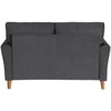 Dunleith Modern Contemporary Velvet Tufted Loveseat in Gray and Walnut - Lexicon - 4 of 4