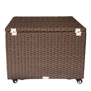 Vynxaria Outdoor Wicker Storage Container - Durable Deck Box with Aluminum Frame & UV-Resistant Rattan - 1 of 4