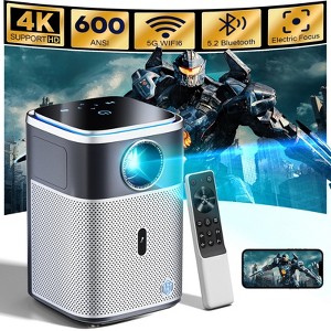NBD 4K Support Projector with 5G WiFi and Bluetooth, 600ANSI Native 1080P Home Theater Projector for Phone, TV Stick & PC - 1 of 4