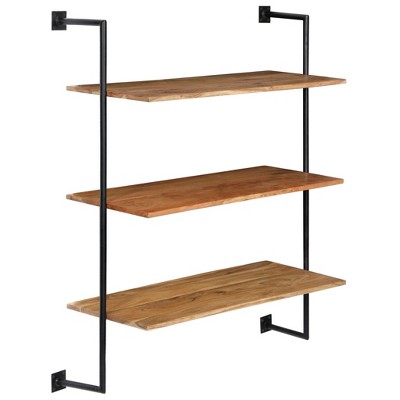 vidaXL Wall Shelf 37 inches x13.7 inches x44.4 inches  Solid Acacia Wood