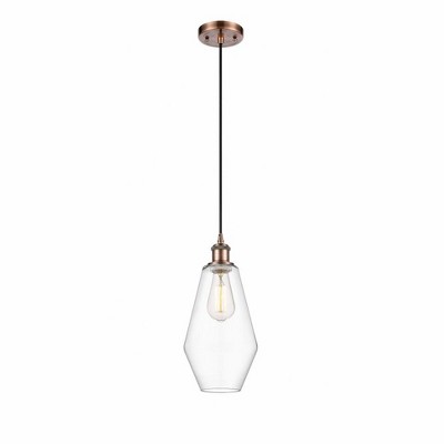 Cindyrella - 1 Light Cord Hung Mini Pendant In Industrial Style-14.5 Inches Tall and 7 Inches Wide