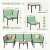 XINGHANZHENXUAN Yellow 7-Piece Rust-Resistant Iron Patio Dining Set, Modern Design with Comfortable Seating for Outdoor Use - 4 of 4