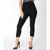 Unique Vintage Women's High Waist Rachelle Capri Pants Black - 2 of 4