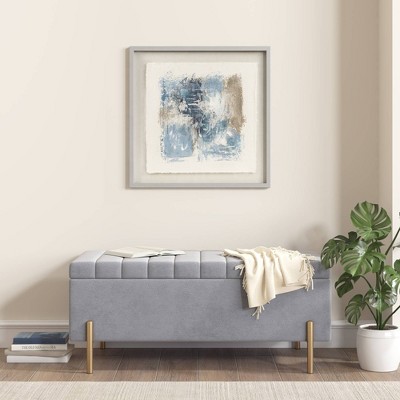 Blue and Neutral Abstract Rice Paper Framed Wall Art