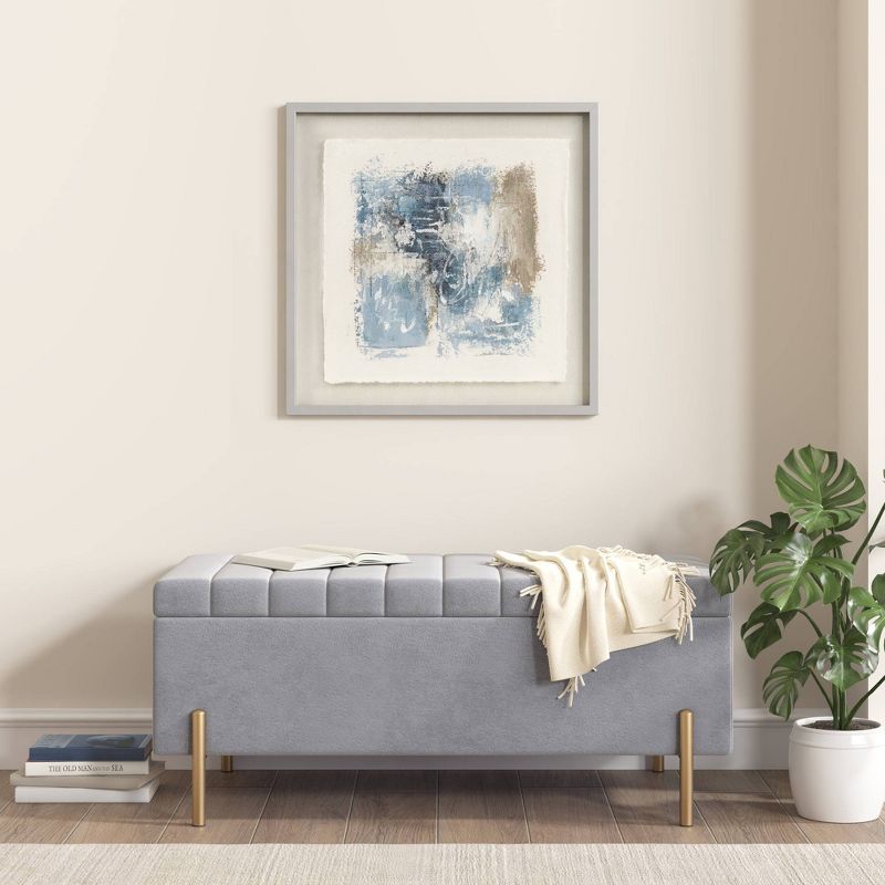 Ashlar Hand Painted Abstract Framed Glass and Matted Wall Art Blue - Madison Park, 5 of 9