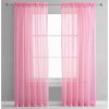 Home Mart Goods Light Pink Sheer Window Rod Pocket Curtain Set 84" Inches Long (2 Panels) - 2 of 4
