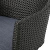 Set of 2 Outdoor Patio Dining Chairs, All-Weather PE Rattan Chairs, Iron Frame Wicker Dining Chairs with Waterproof Fabric Cushion, Armrests - 2 of 4