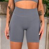 Anna-Kaci Active Women's High-Waisted Seamless Biker Shorts Ribbed Compression Yoga Workout Shorts for Fitness and Running - 2 of 4