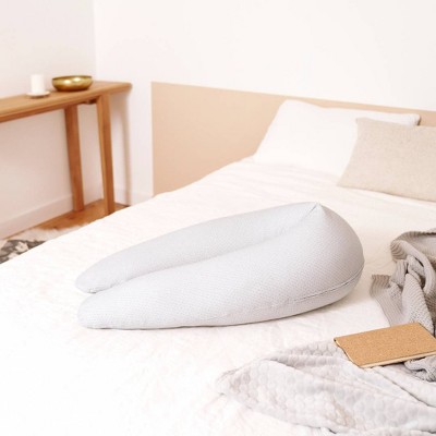 Organic Cotton U-Shape Pregnancy Pillow in Mineral Gray