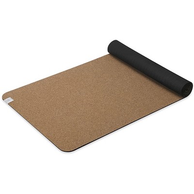 Gaiam 68 Inch Performance Supportive All Natural Cork and TPE Yoga Floor Mat with Superior Cushioning that Retracts Oder and Bacteria