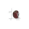 Black Bow Jewelry Dark Red w/Platinum Foil Ceramic & Sterling Silver Bead Charm, 14mm - 2 of 3