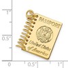 Black Bow Jewelry 14k Yellow Gold 3D Moveable Passport Pendant - 3 of 4