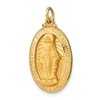 Black Bow Jewelry 14k Yellow Gold Solid 3D Oval Miraculous Medal Pendant - 3 of 4