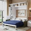 Polibi Queen Murphy Wall Bed with Storage Cabinets & L-Shaped Sofa - 3 of 4