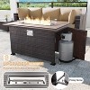 ALAULM Outdoor Patio Furniture Set Outdoor Sectional Rattan Sofa Set Brown Manual Wicker Patio Conversation Set with Cushions - 4 of 4