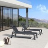 PURPLE LEAF Outdoor Lounge Chair Set Aluminum Patio Chaise Lounger with Side Table and Pillow for Outside Pool Beach Sunbathing Tanning Recliner - 2 of 4