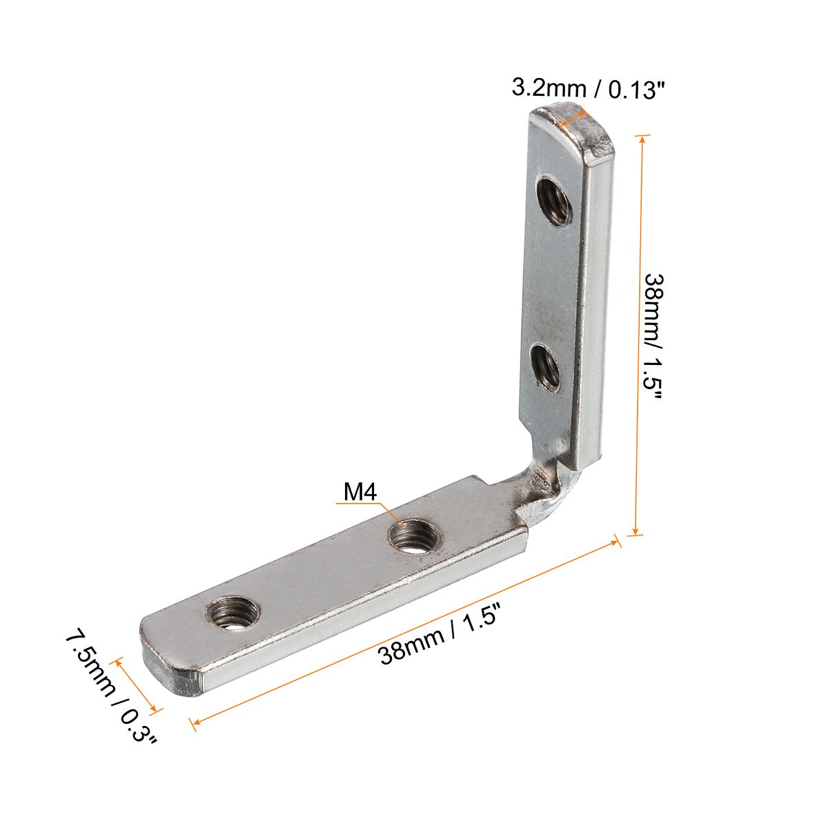 Unique Bargains Corner Connectors with M4 Screws for 2020 Series L-Shape Interior Joint Brackets - thumbnail 2