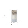 HomeRoots 12" Brown Light Blue And Off White Color Block Square Ceramic Table Vase - 3 of 4