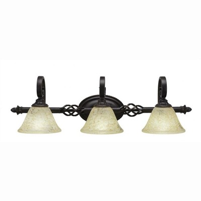 Toltec Lighting Elegante 3 - Light Vanity in  Dark Granite with 7" Italian Marble Shade