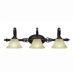 Toltec Lighting Elegante 3 - Light Vanity in  Dark Granite with 7" Italian Marble Shade - 1 of 1