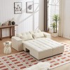 Convertible 3-in-1 Corduroy Sleeper Sectional Sofa with Storage & 4 Pillows, Modular Couch Bed with Ottoman for Living Room - 2 of 4