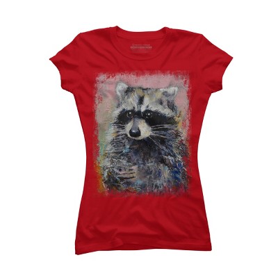 Junior's Design By Humans RACCOON By creese T-Shirt