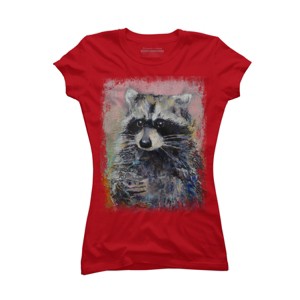 Junior's Design By Humans RACCOON By creese T-Shirt - 1 of 2
