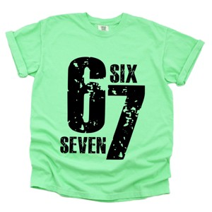 Six Seven Distressed - Women's Garment Dyed Graphic T-Shirt - 1 of 4