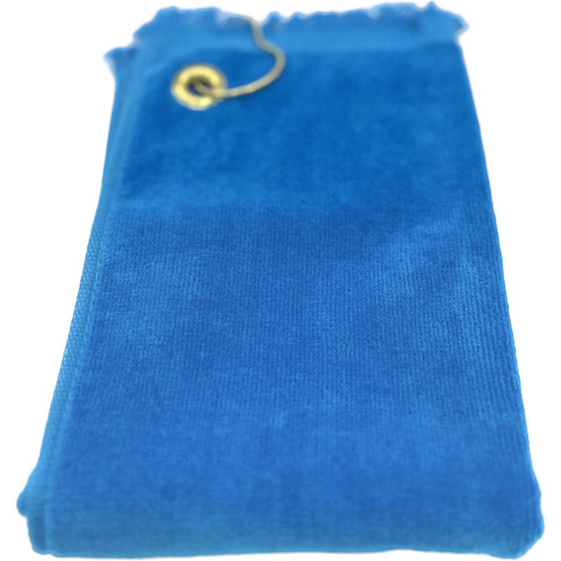 TowelSoft Premium Fringed 100% Cotton Terry Velour Golf Towel with Corner Hook &Grommet Placement, 3 of 4