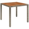 vidaXL Patio Table with Wooden Top Gray 35.4 in.x35.4 in.x29.5 in. Poly Rattan - 2 of 4