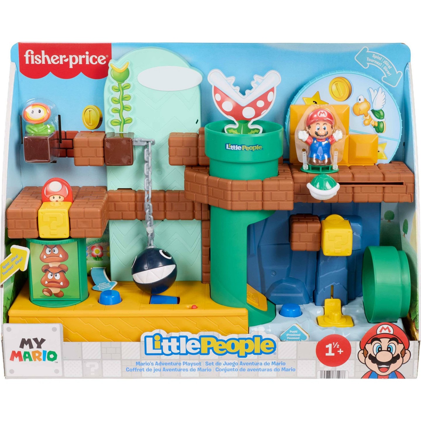 Детские фигурки Fisher-Price Little People My Mario Adventure Playset, Musical Toddler Toy with 2 Figures — фото 6