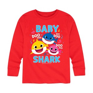 Boys' - Baby Shark - Baby Shark Family Doo Doo Doo Long Sleeve Graphic T-Shirt - 1 of 4