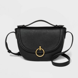 Saddle Handbag Bag With Ring - Universal Thread Black, Women