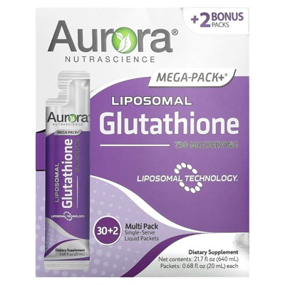 Aurora Nutrascience Mega-Pack+®, Liposomal Glutathione, 32 Packets, 0.68 fl oz (20 ml) Each