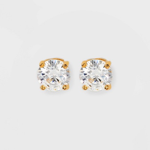 Women's Round Crystal Stud Earring - A New Day™ Gold : Target