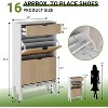 Shoe Cabinet Storage for Entryway, Freestanding Shoe Organizer with 2 Flip Fluted Doors and 1 Drawer - 2 of 4