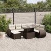 vidaXL 8 Piece Patio Sofa Set with Cushions - Brown and Cream - 2 of 4