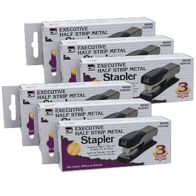 6pk Executive Half Strip Metal Stapler - Charles Leonard