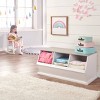 Badger Basket Three Bin Stackable Storage Cubby White/Gray Woodgrain - 4 of 4
