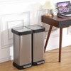 66 Liter / 17.5 Gallon Rectangular Dual Compartment Recycling Kitchen Step Trash Can with Soft-Close Lid, 30L+36L Two Compartment Recycle Bin - 2 of 4