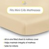 BreathableBaby All-in-One Fitted Sheet & Waterproof Cover, For 38" x 24" Mini Crib Mattress (2-Pack), Beige - 2 of 4