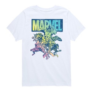 Boys' - Marvel - Avengers Group Rainbow Short Sleeve Graphic T-Shirt - 1 of 4