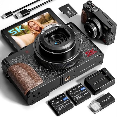 NBD 5K Digital Camera 64MP Vlogging Camera for YouTube with 18X Zoom & 32GB SD Card