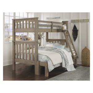 Twin Over Full Highlands Harper Bunk Bed (Full Extension) Driftwood - Hillsdale Furniture, Size: Twin/Full, Brown