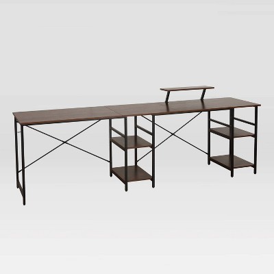 ErgoEdge Black Wood L-Shaped Gaming Computer Desk