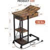C-Shaped Foldable Side Table with Built-In Charging Station, USB Ports, and Outlets for Living Room and Bedroom - Compact, Narrow Design - 3 of 4