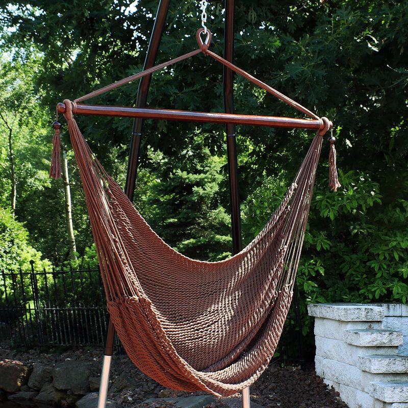 Sunnydaze Caribbean Style Extra Large Hanging Rope Hammock Chair Swing for Backyard and Patio, 3 of 11