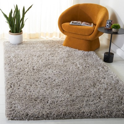 Silver Hand Tufted Rectangular Shag Area Rug 3' x 5'