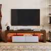 Modern Lighting 63 in TV Stand - Remote Control 16 Color LED Lights, Large Storage with 2 Drawers and Tempered Glass Shelves - 2 of 4